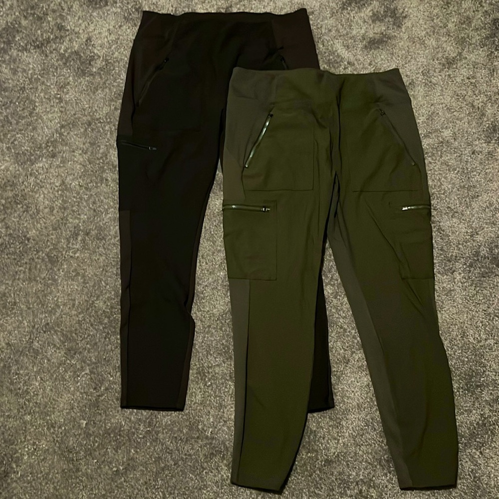 2 pairs Athleta Highland Hybrid Tights, size 18